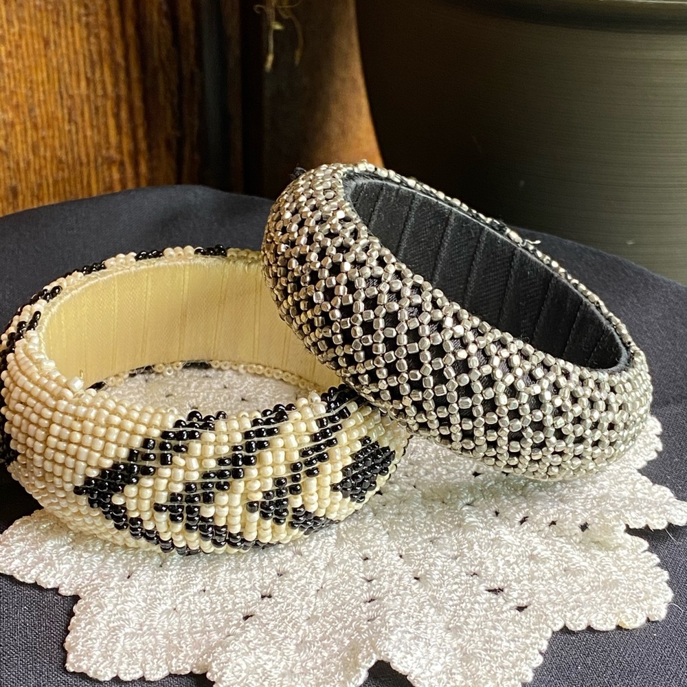 Bundle Vintage Beaded Bangles - image 1